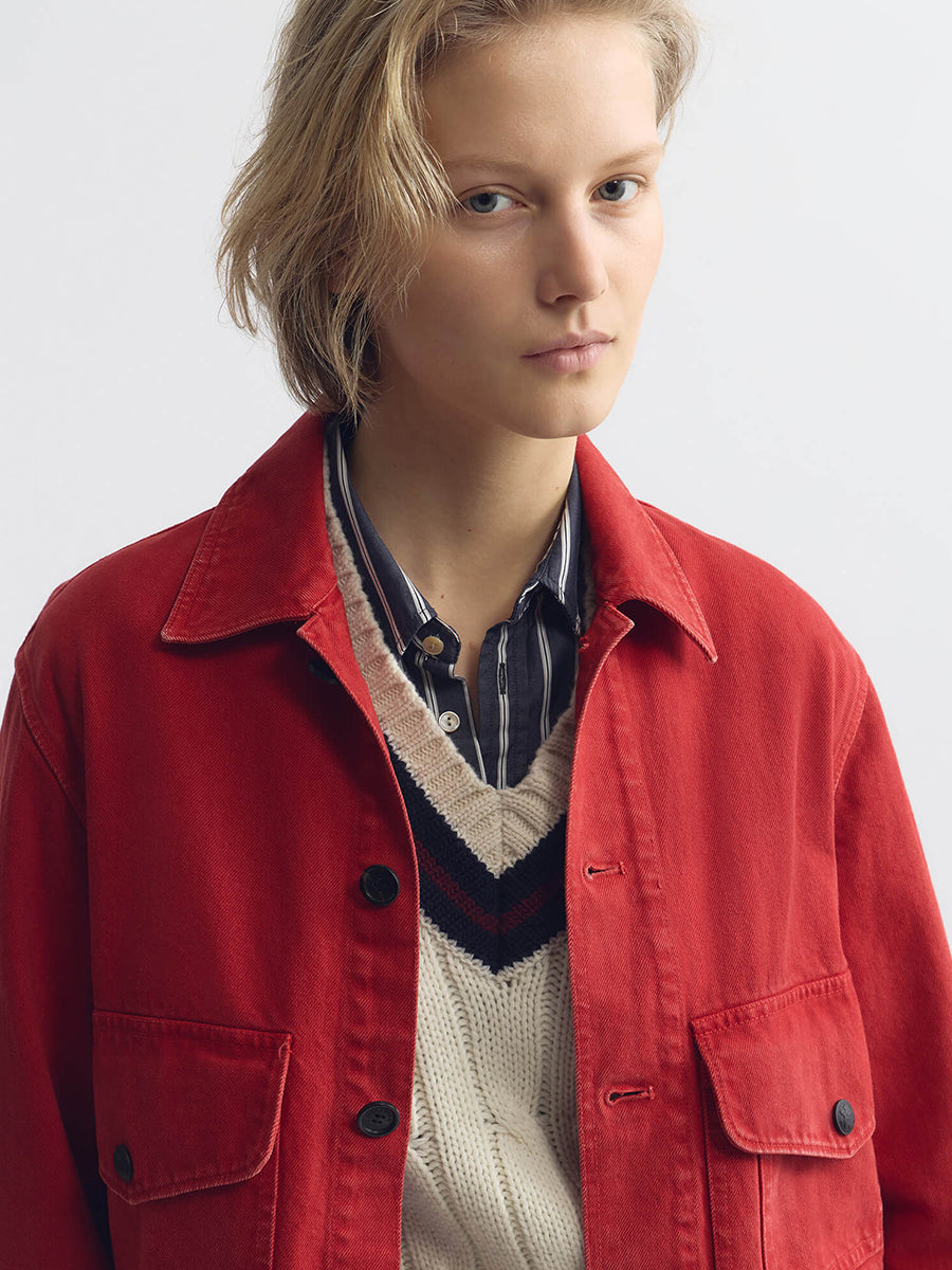 Nili Lotan Leroy Jacket in Scarlet