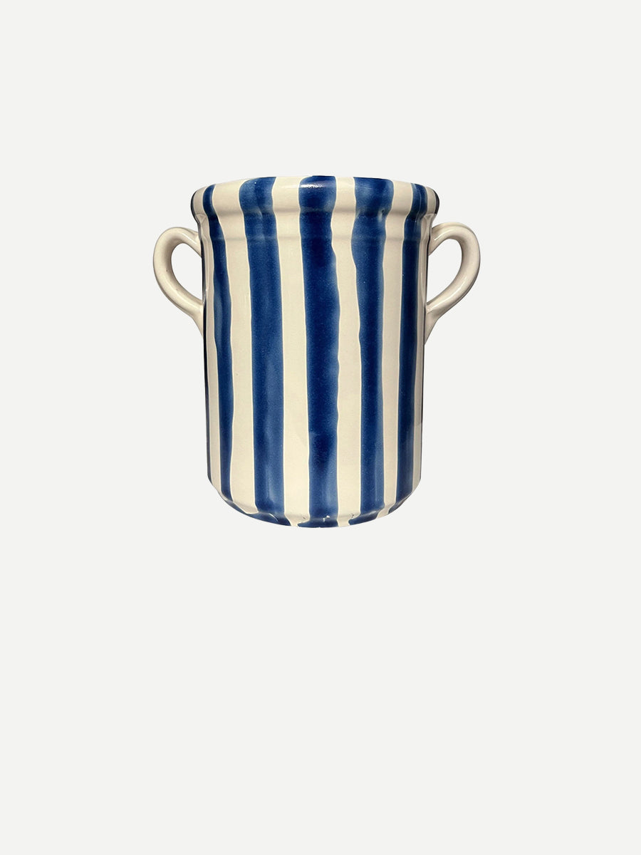 Alex and Trahanas Lido Ceramic Wine Cooler in Blue Stripe