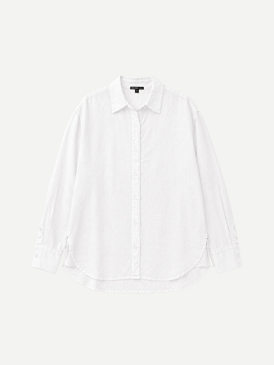 James Perse Lightweight Linen Shirting in White