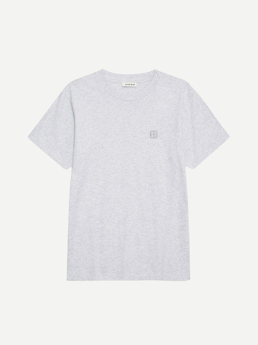 Lili Tee Framed Monogram in Heather Grey