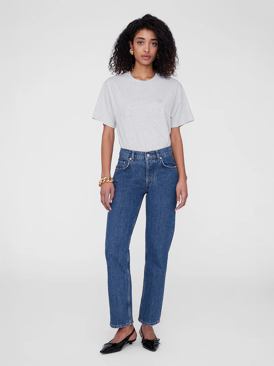 Lili Tee Framed Monogram in Heather Grey