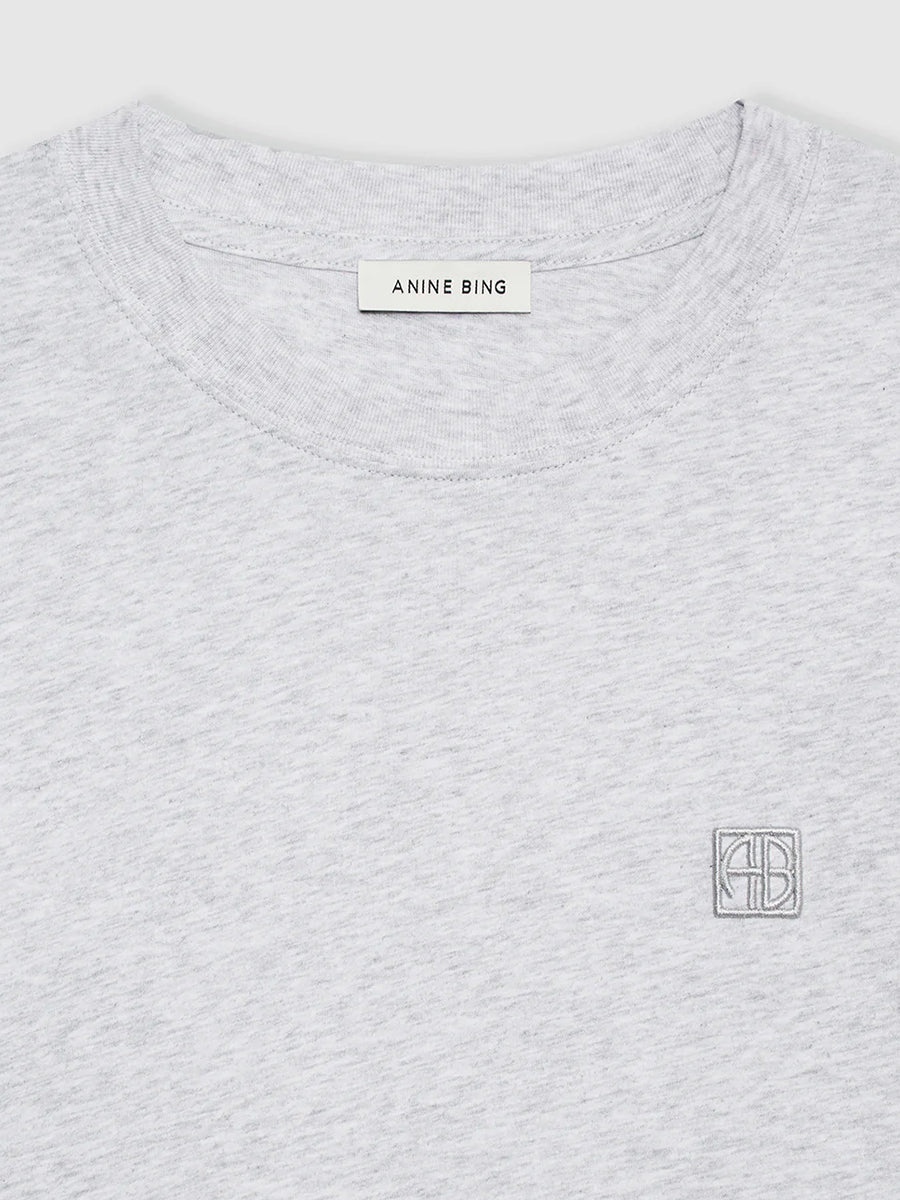 Lili Tee Framed Monogram in Heather Grey