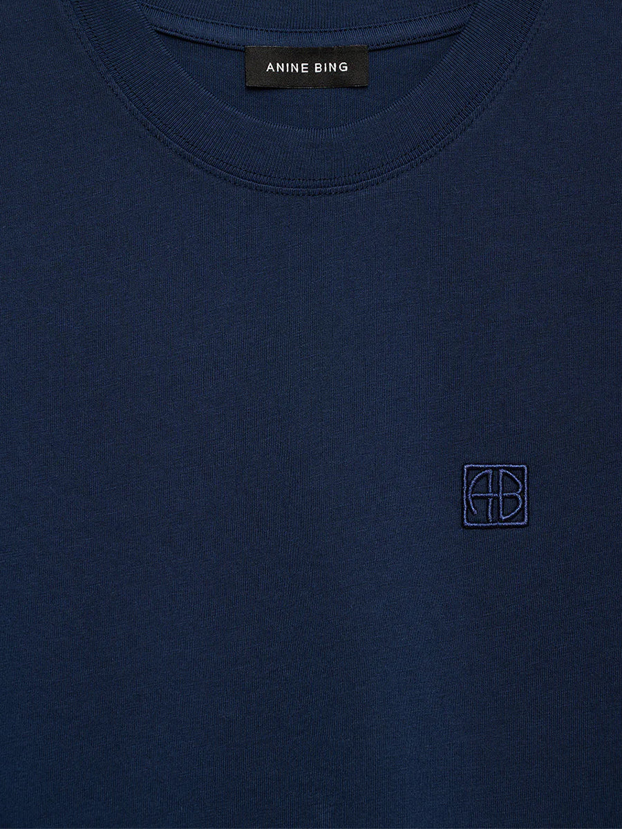 Lili Tee Framed Monogram in Washed Navy
