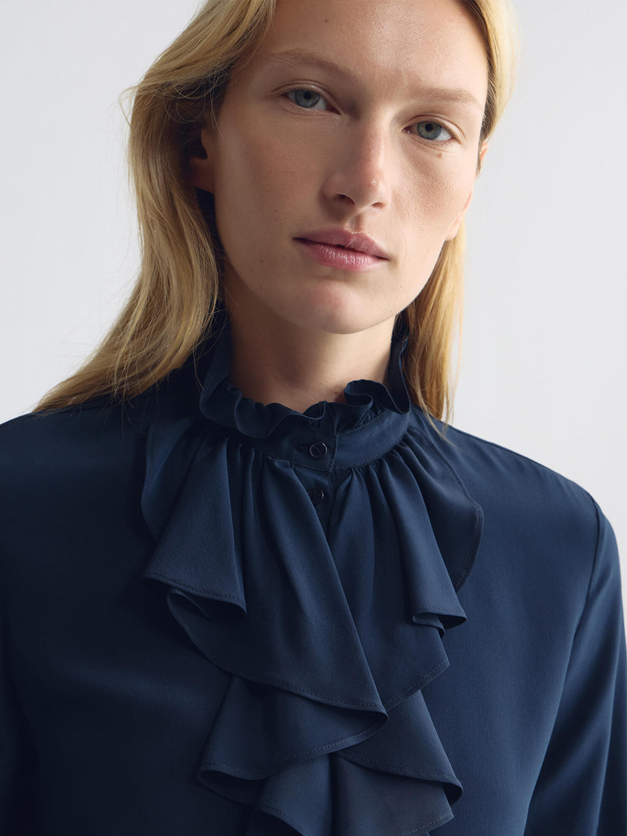 Lily Blouse in Marine Blue