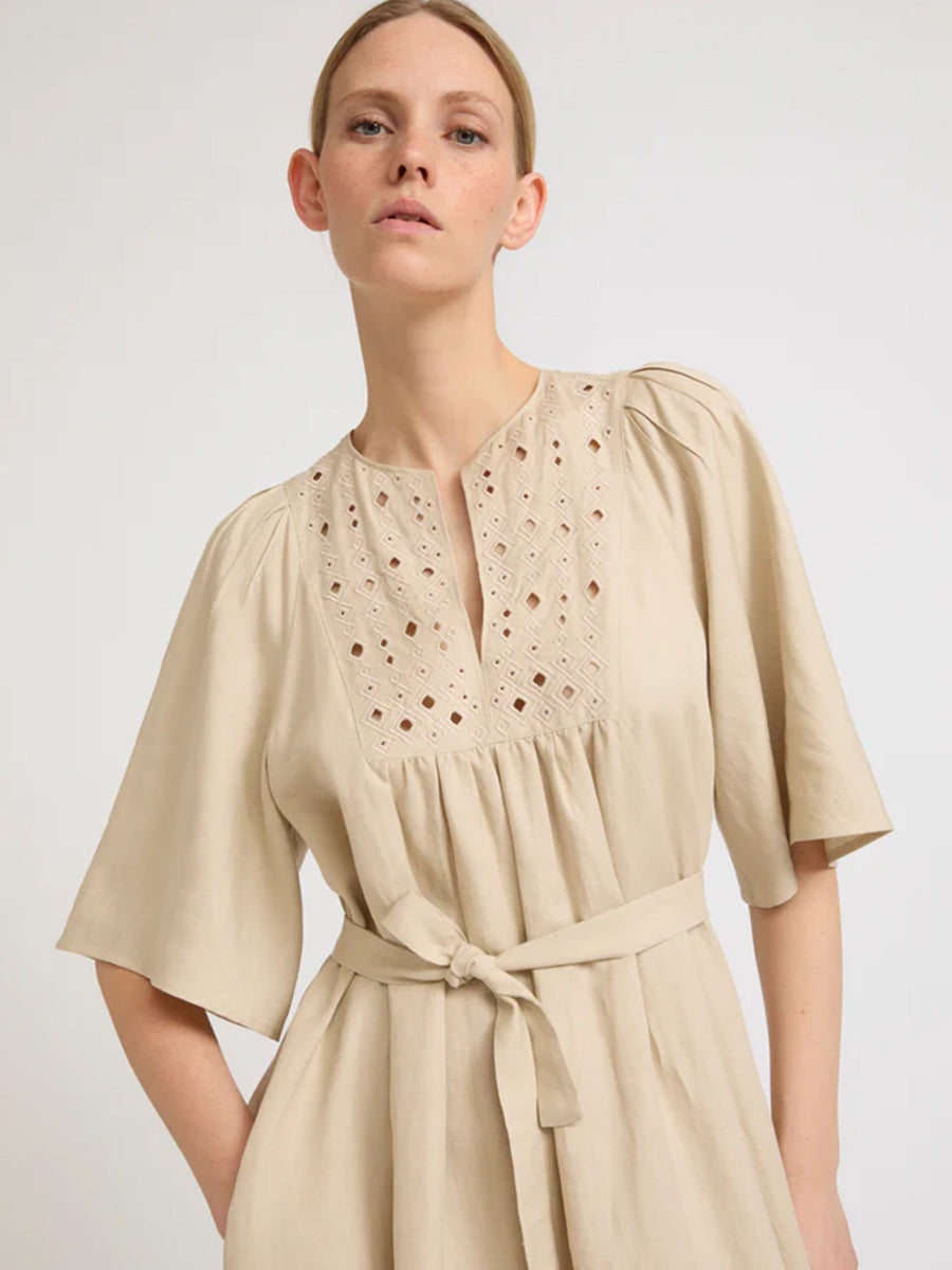 Yves Salomon Linen Dress in Sahel