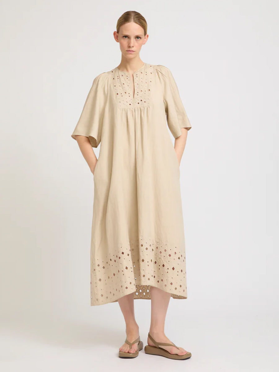 Yves Salomon Linen Dress in Sahel