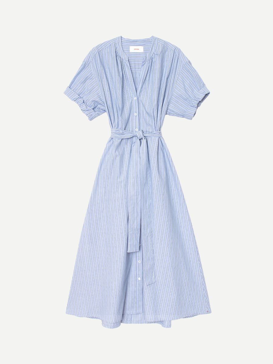 Xirena Liora Dress in Chambray Teal Stripe