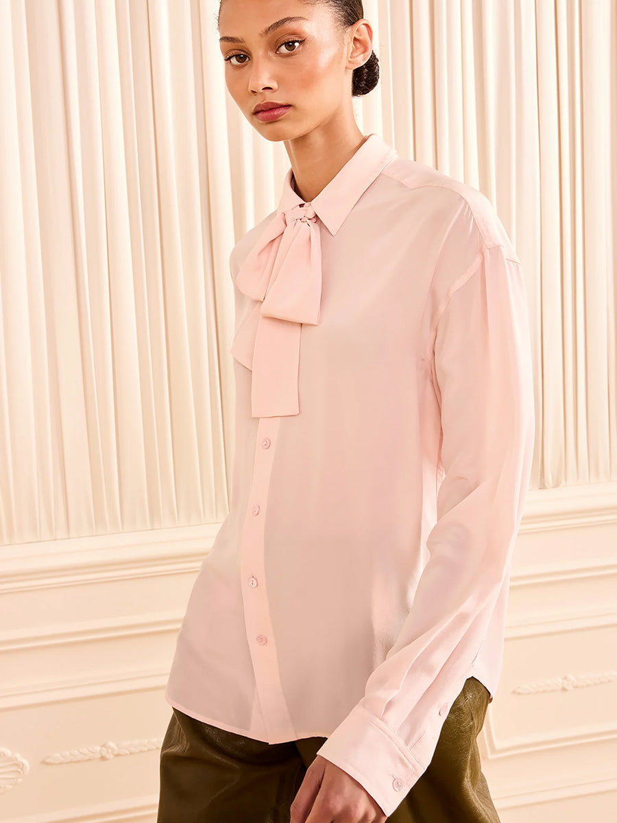 Lise Long Sleeve Blouse in Powder