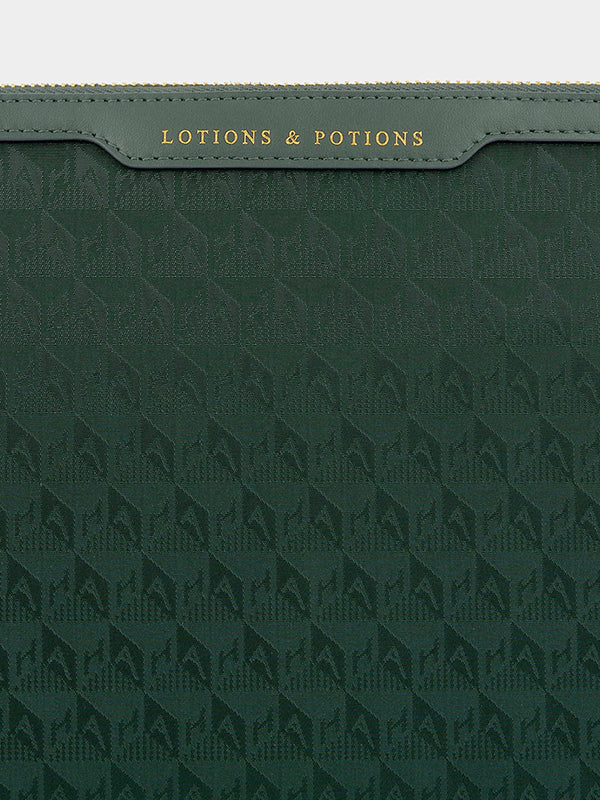 Logo Lotions and Potions Pouch in Dark Holly