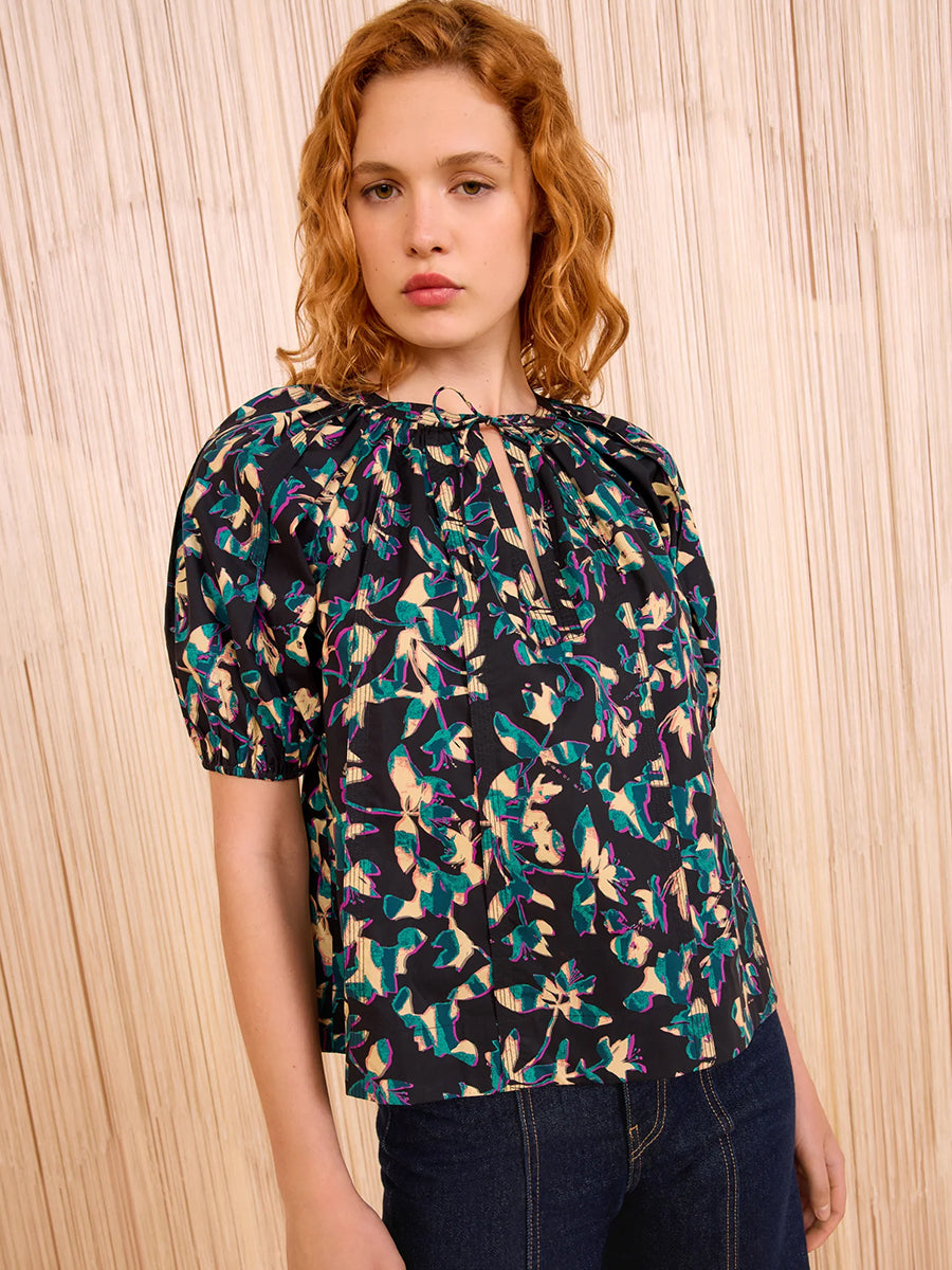 Ulla Johnson Loli Short Sleeve Blouse in Kaleidoscope