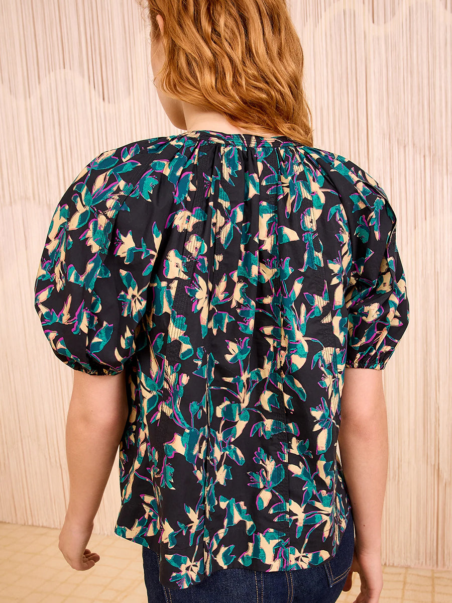 Ulla Johnson Loli Short Sleeve Blouse in Kaleidoscope