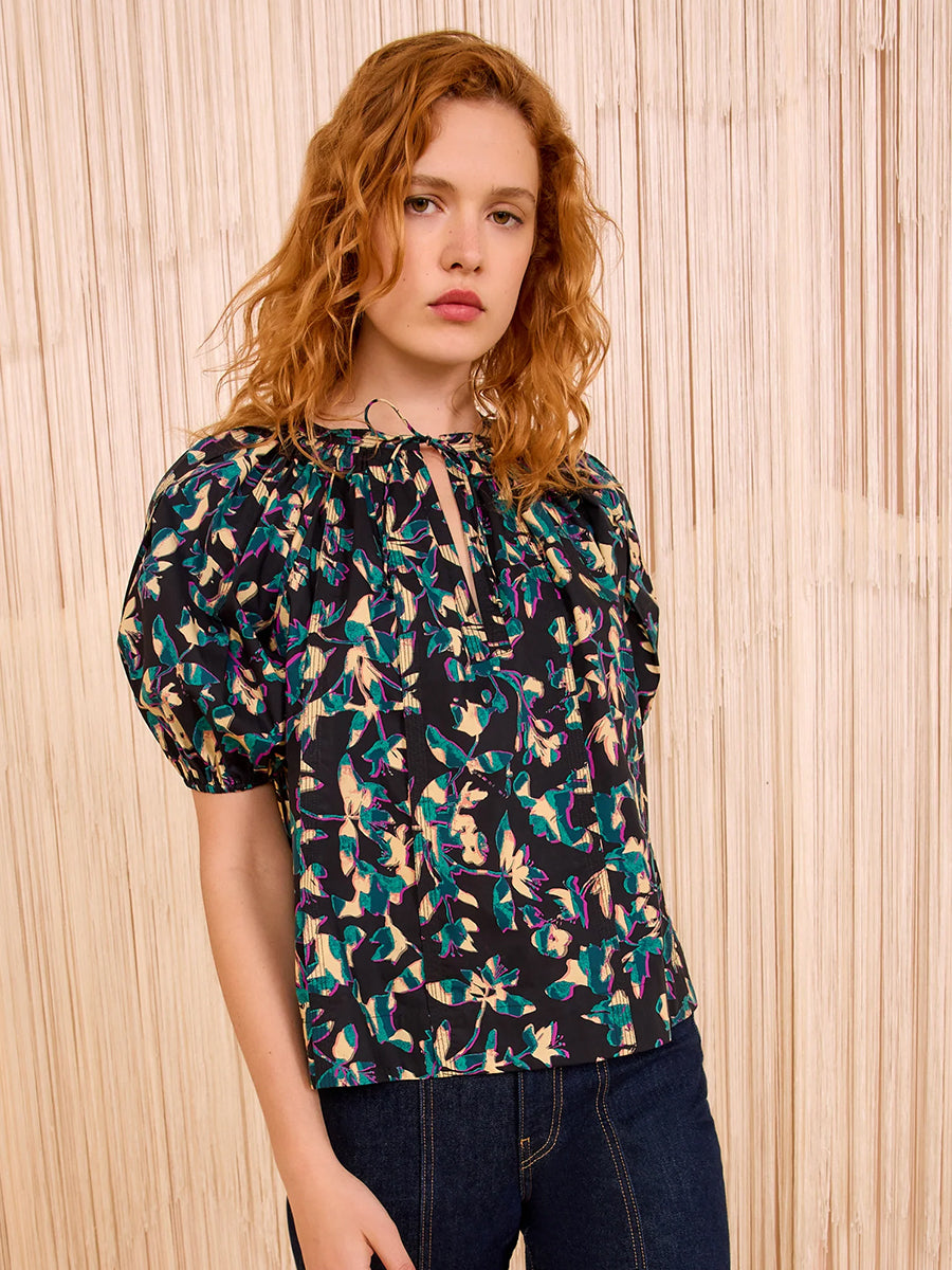 Ulla Johnson Loli Short Sleeve Blouse in Kaleidoscope