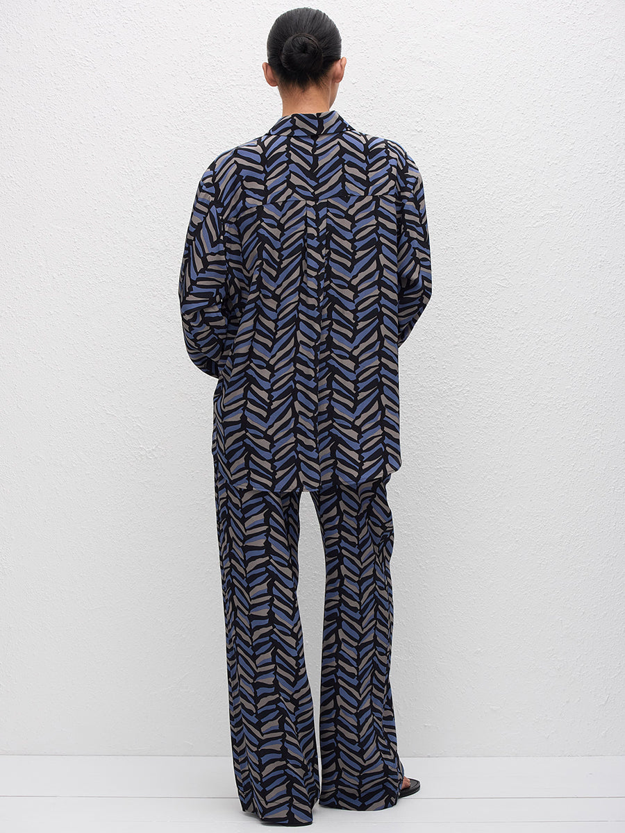 Matteau Long Sleeve Silk Shirt in Palermo