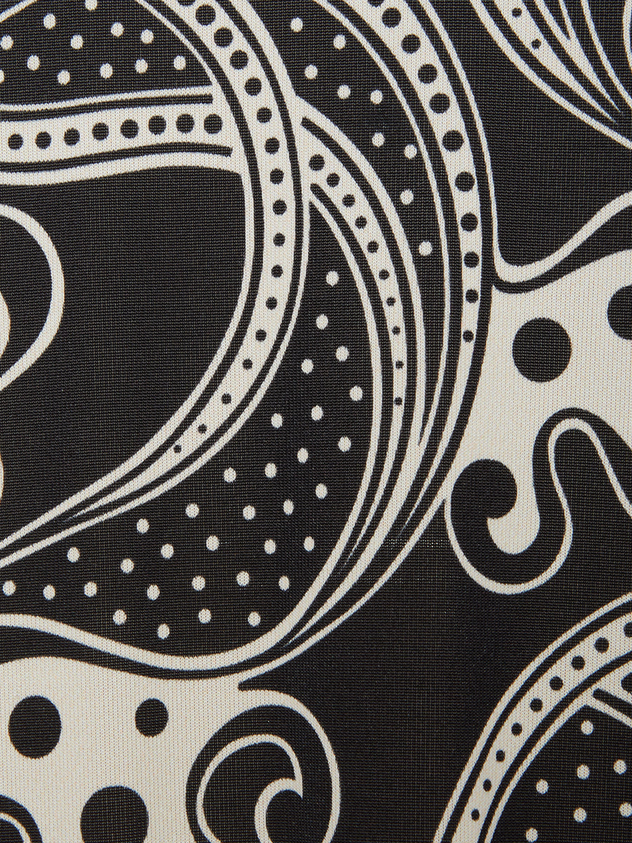 La DoubleJ | Long Sleeve Swing Dress in Aperol Black/White