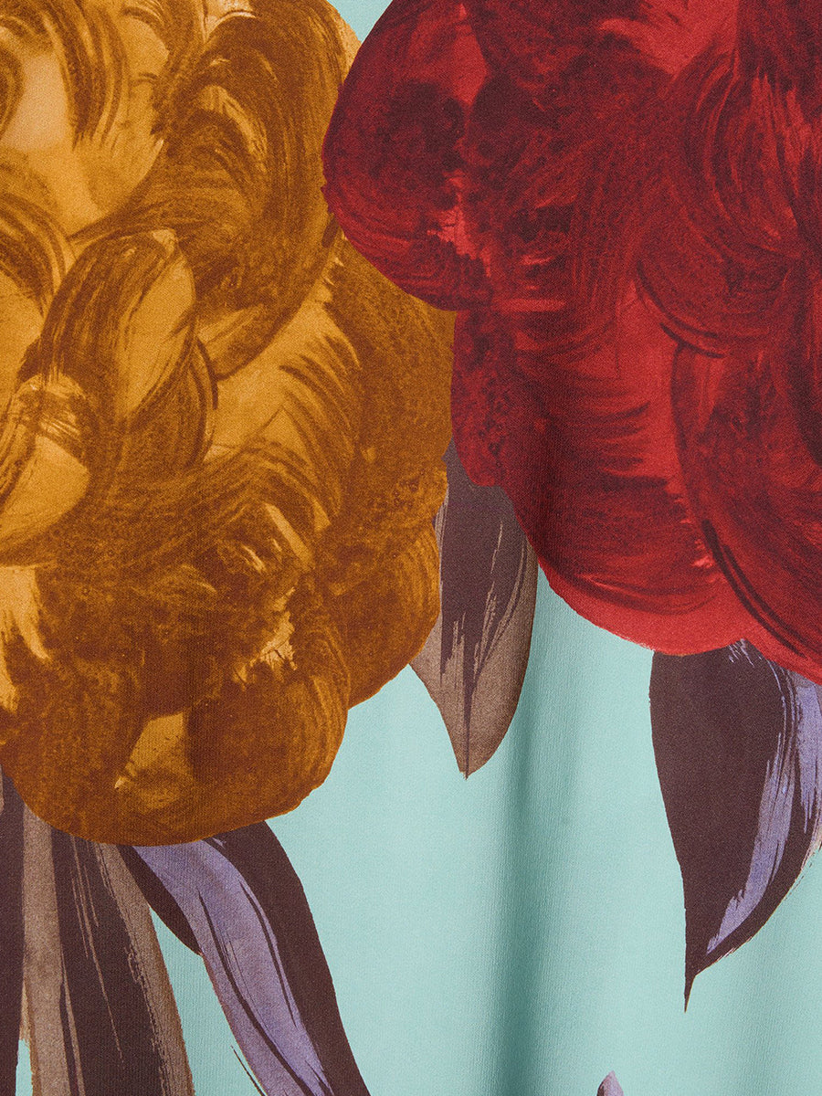 Long Sleeve Swing Dress in Peony Placee Blue