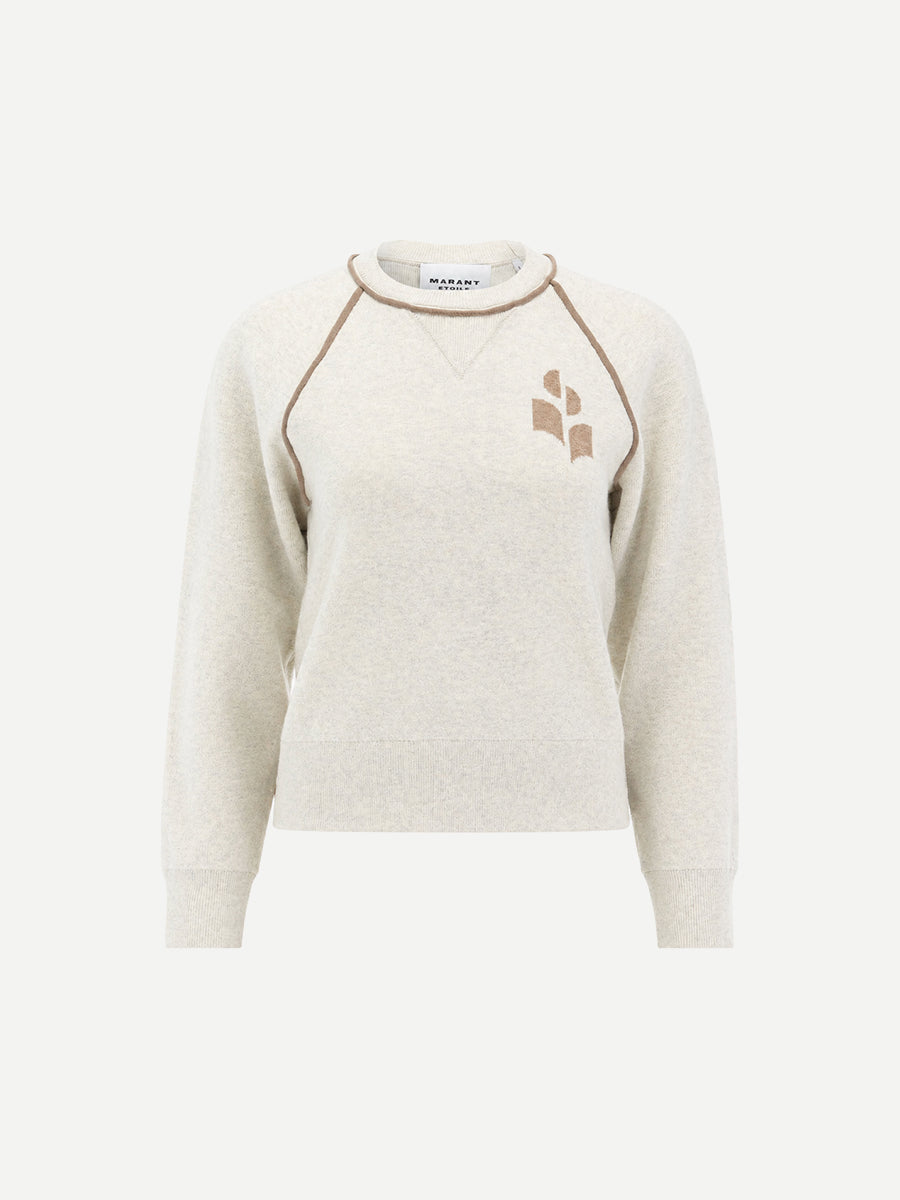 Loriby Pullover in Light Grey/Camel