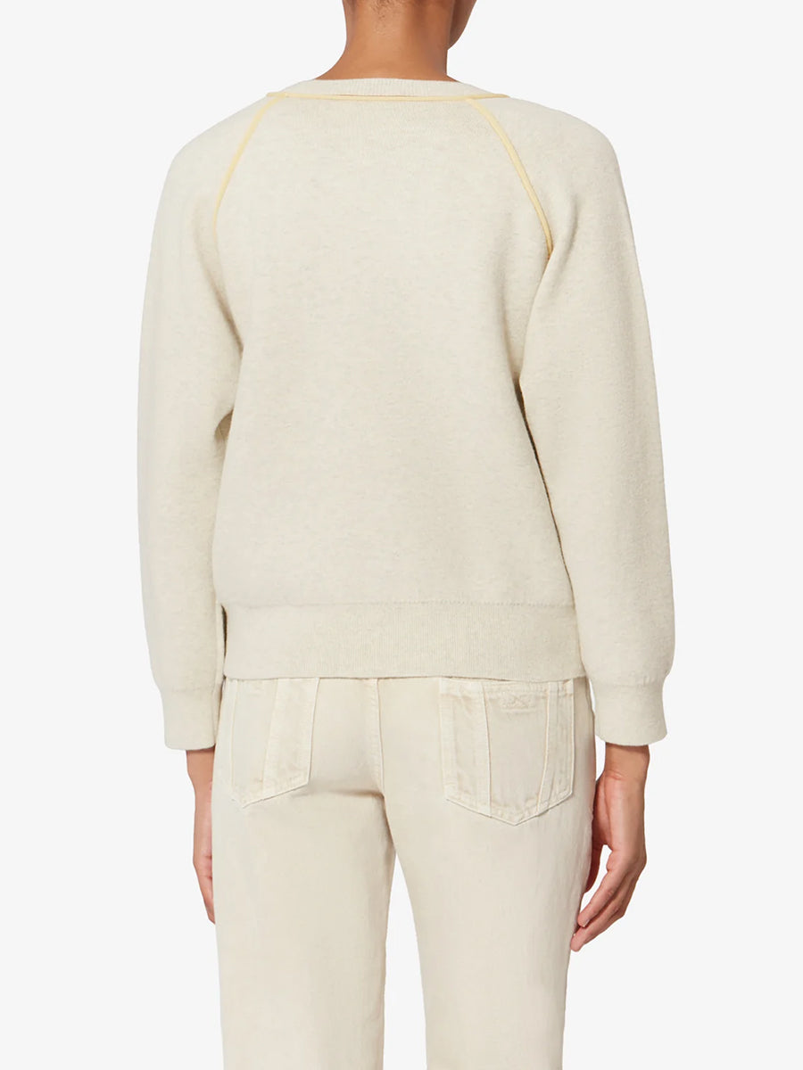Loriby Pullover in Light Grey/Camel