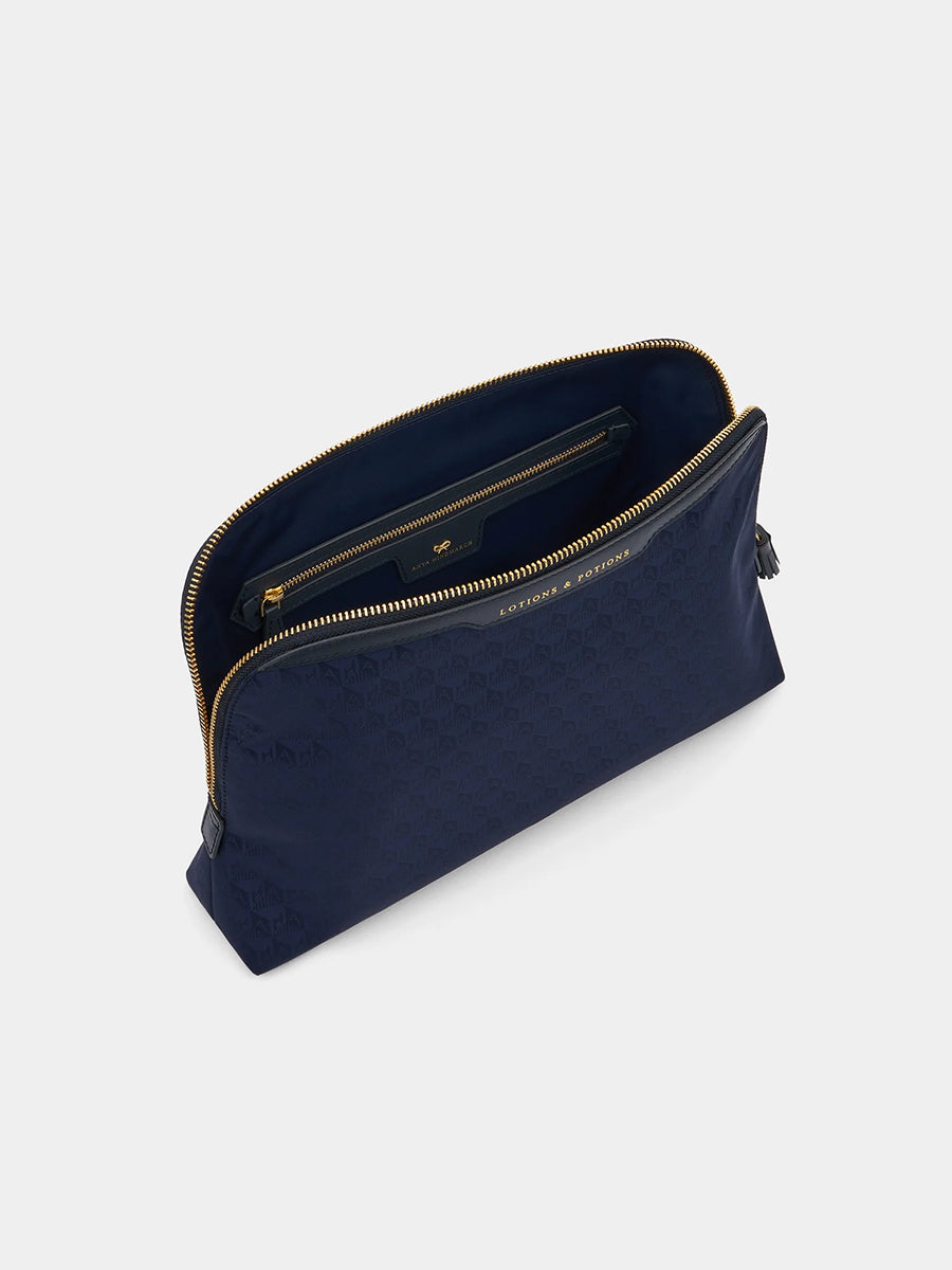 Anya Hindmarch | Lotions and Potions Pouch in AH Logo Marine