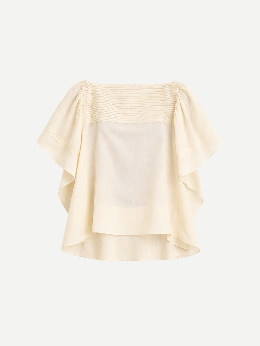 Ulla Johnson Lu Top with Ruffles in Cowrie