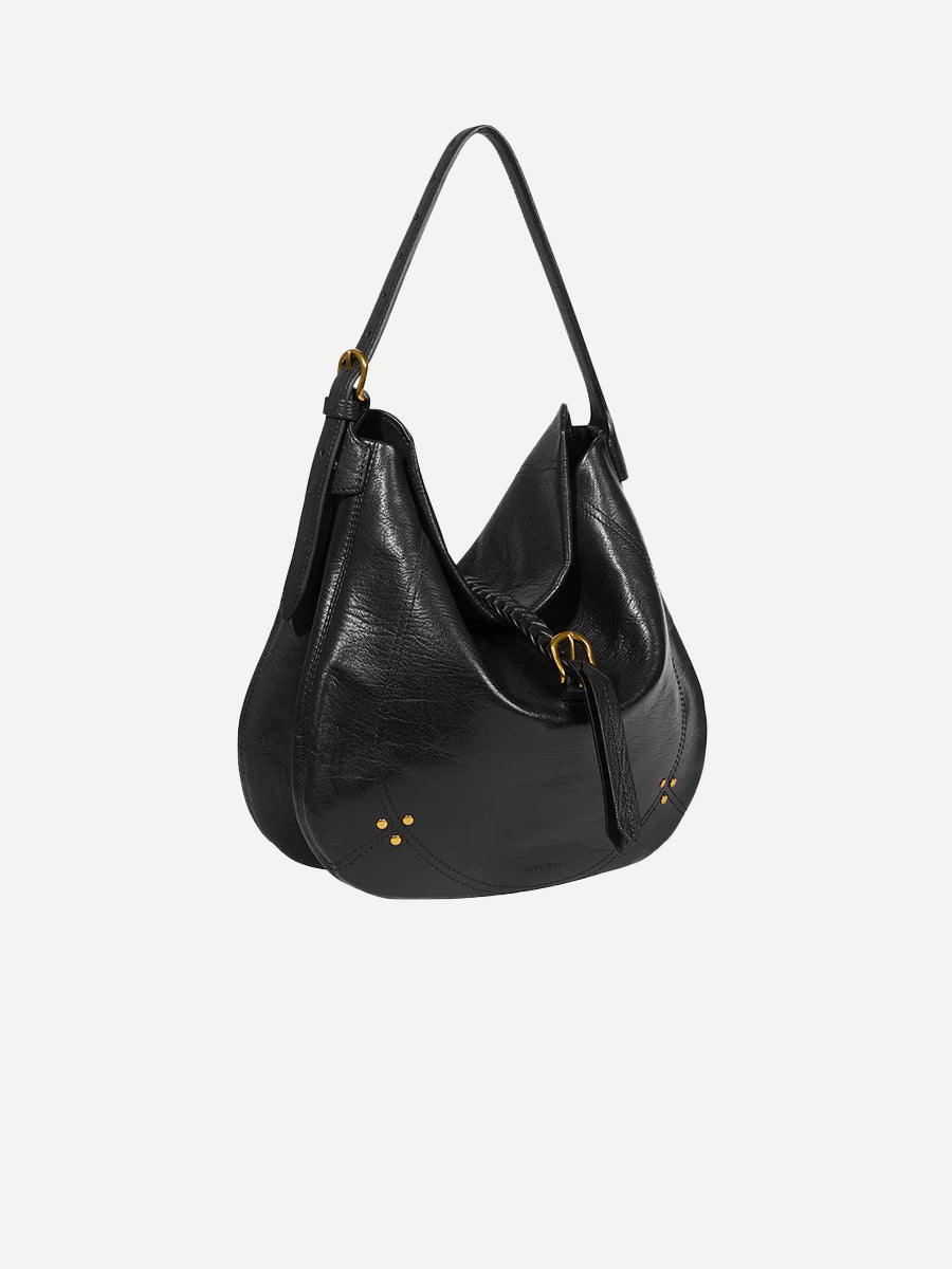 Jerome Dreyfuss Luis Braided Bag in Noir Graine