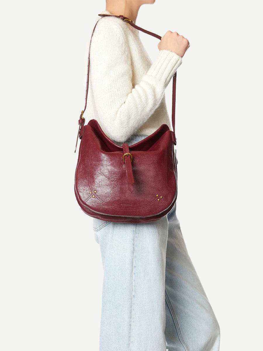 Jerome Dreyfuss Luis Braided Shoulder Bag in Bordeaux