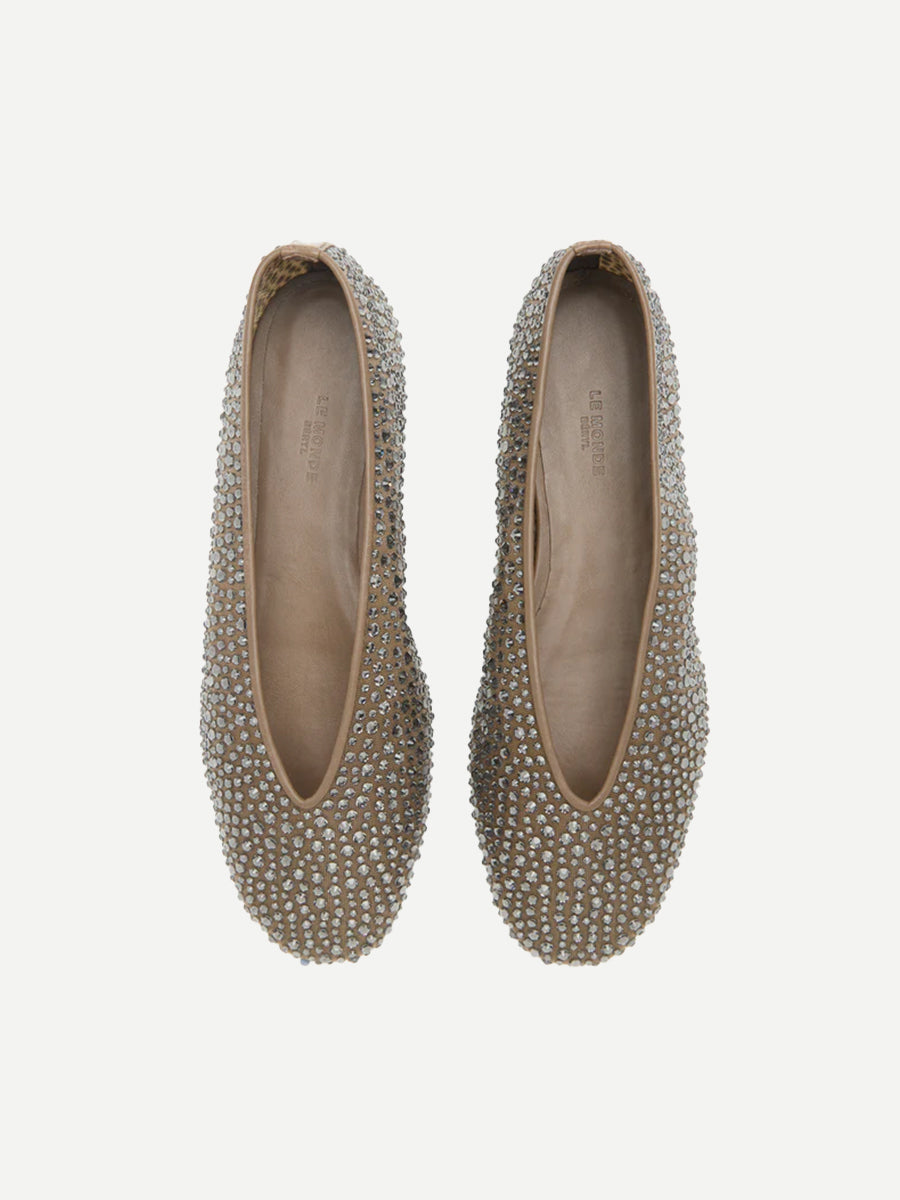 Le Monde Beryl Luna Slipper in Smokey Mesh Crystal