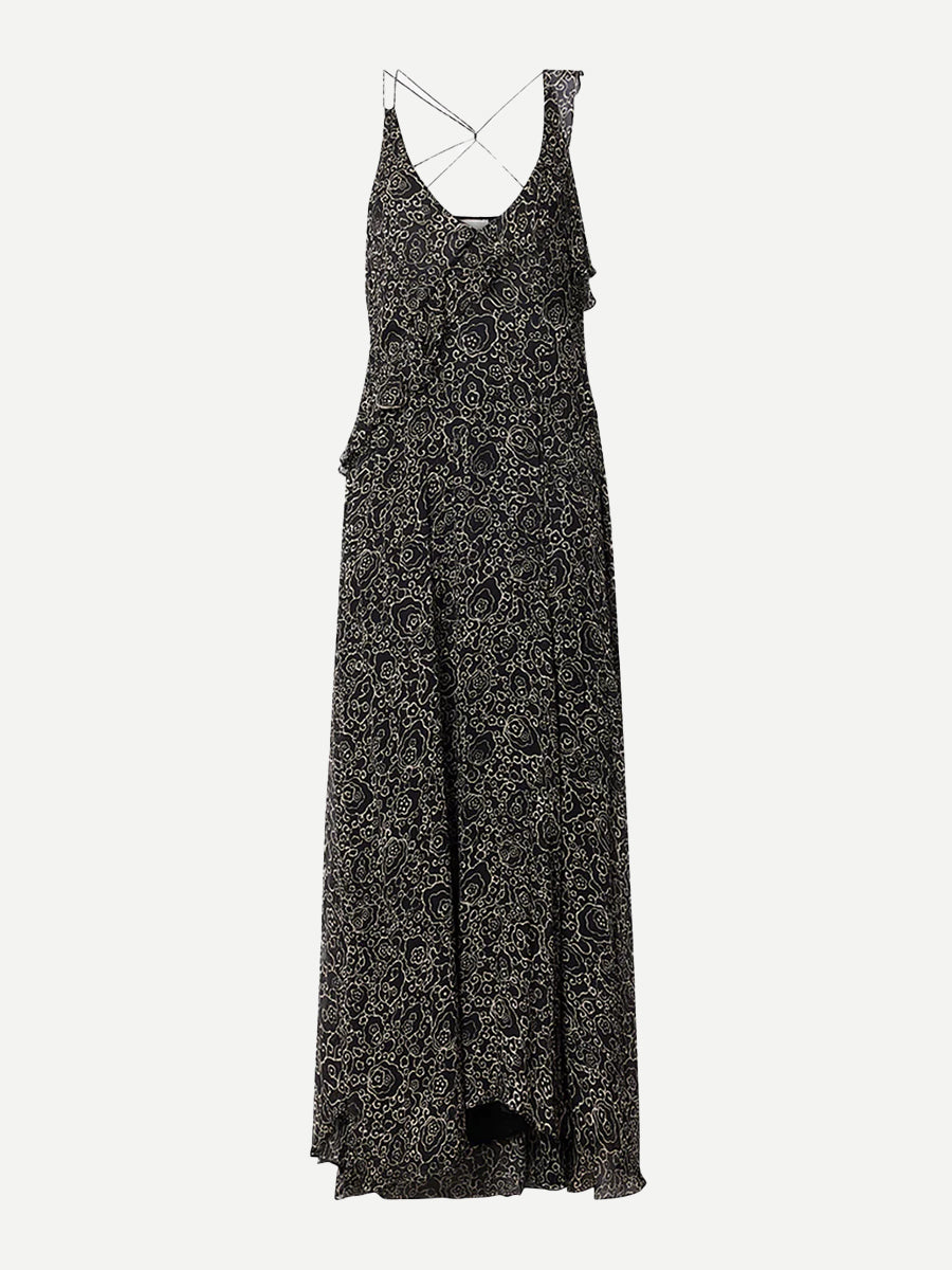 Isabel Marant Luxie Dress in Black/Ecru