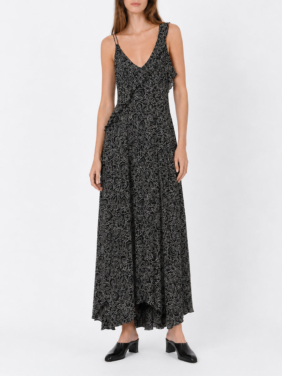 Luxie Dress in Black/Ecru