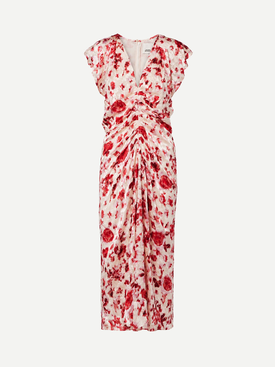 Isabel Marant Lyndsay Dress in Ecru/Pink