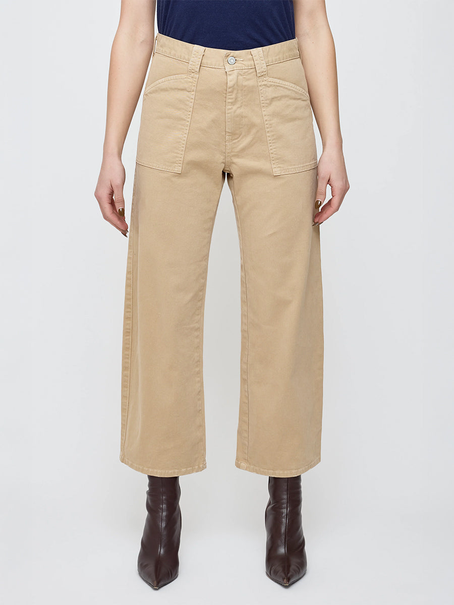 Moussy Vintage MV Georgtown Gusset Cargo in Beige