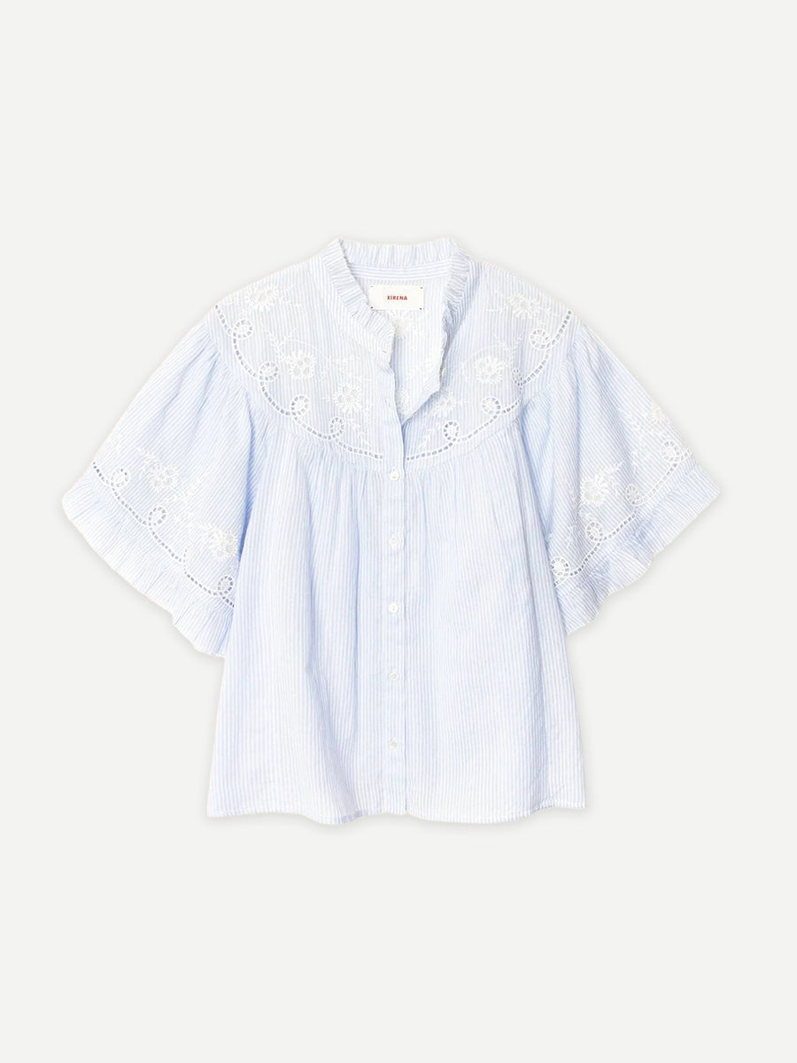 Xirena Mae Shirt in Blue/White Stripe