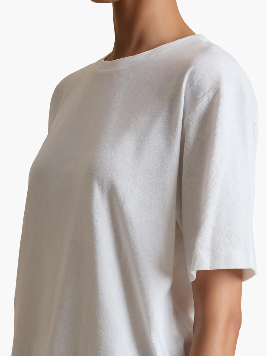 Khaite Mae Short Sleeve Tee Shirt in White