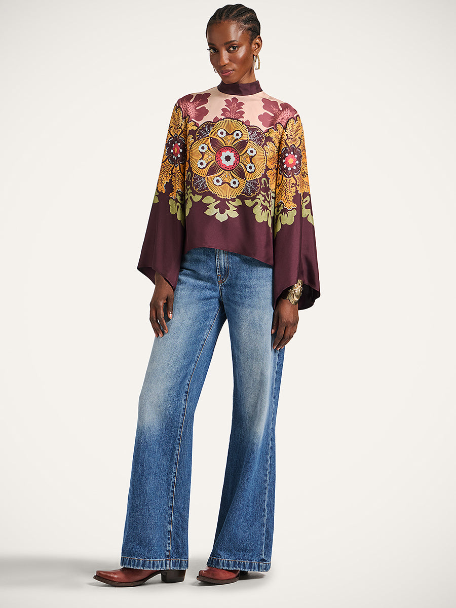 La DoubleJ Make an Exit Top in Bounty Placee Burgundy