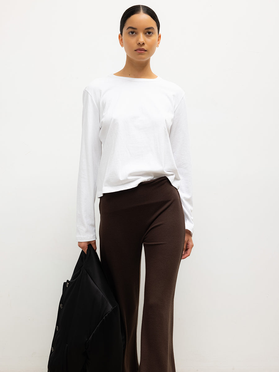LESET Margo Long Sleeve Tee in White