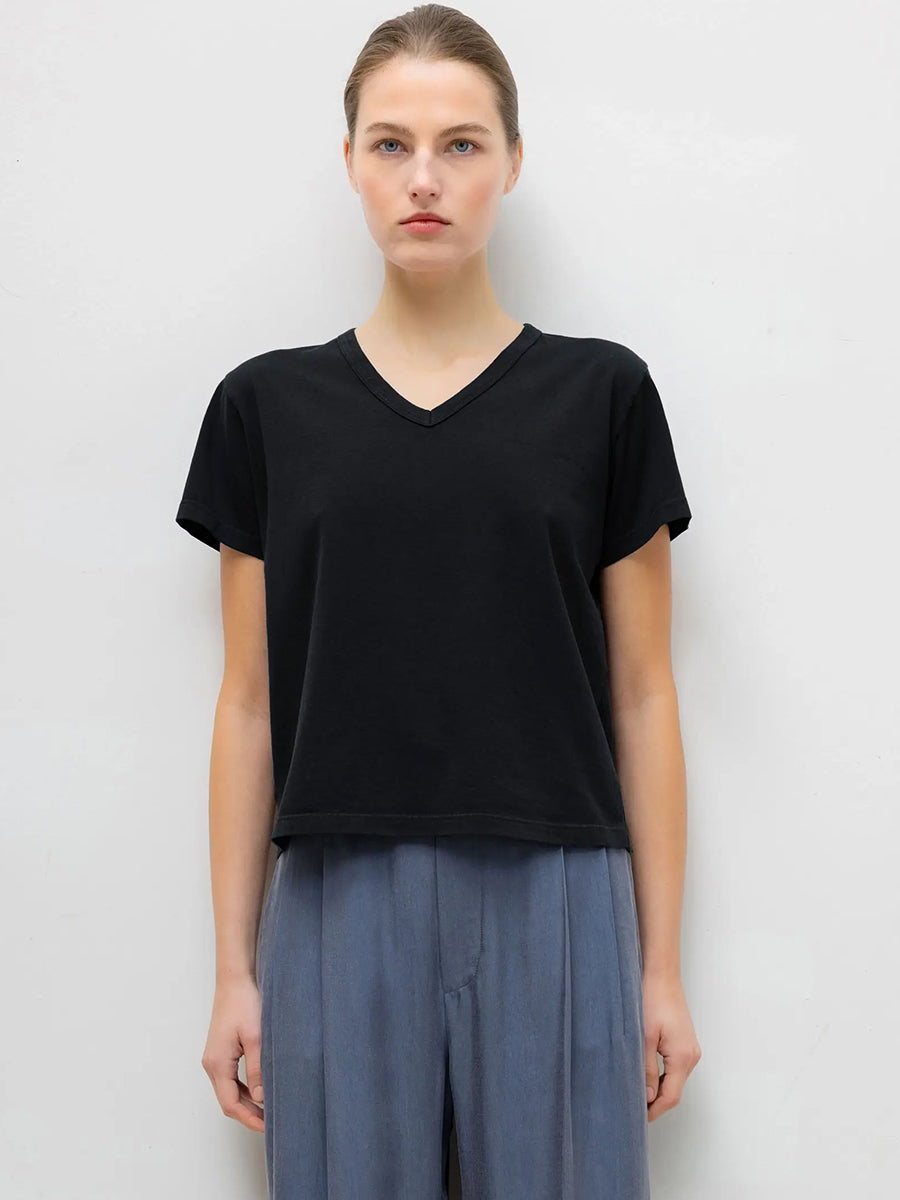 Margo V-Neck Tee in Black