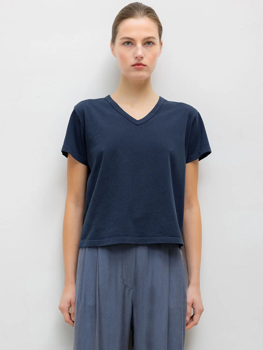 Margo V-Neck Tee in Midnight