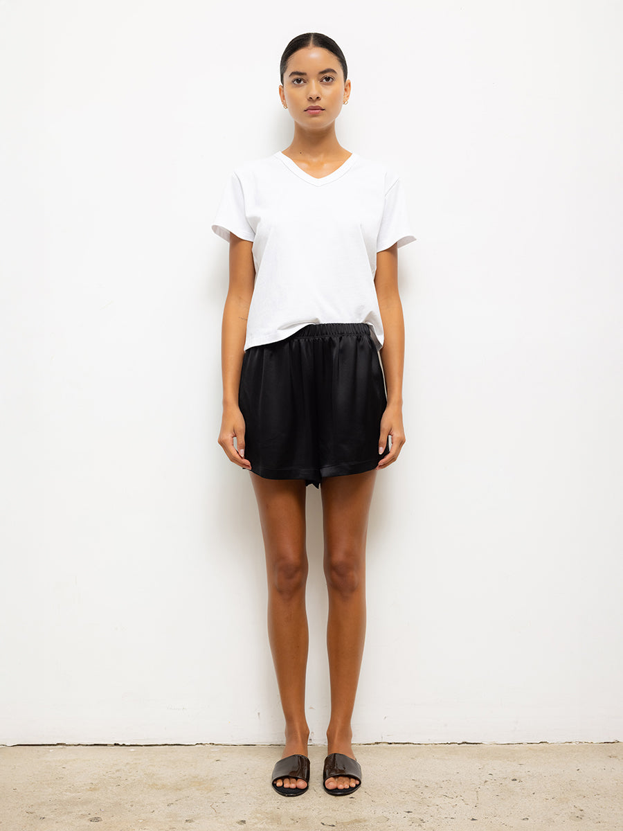 LESET Margo V-Neck Tee in White