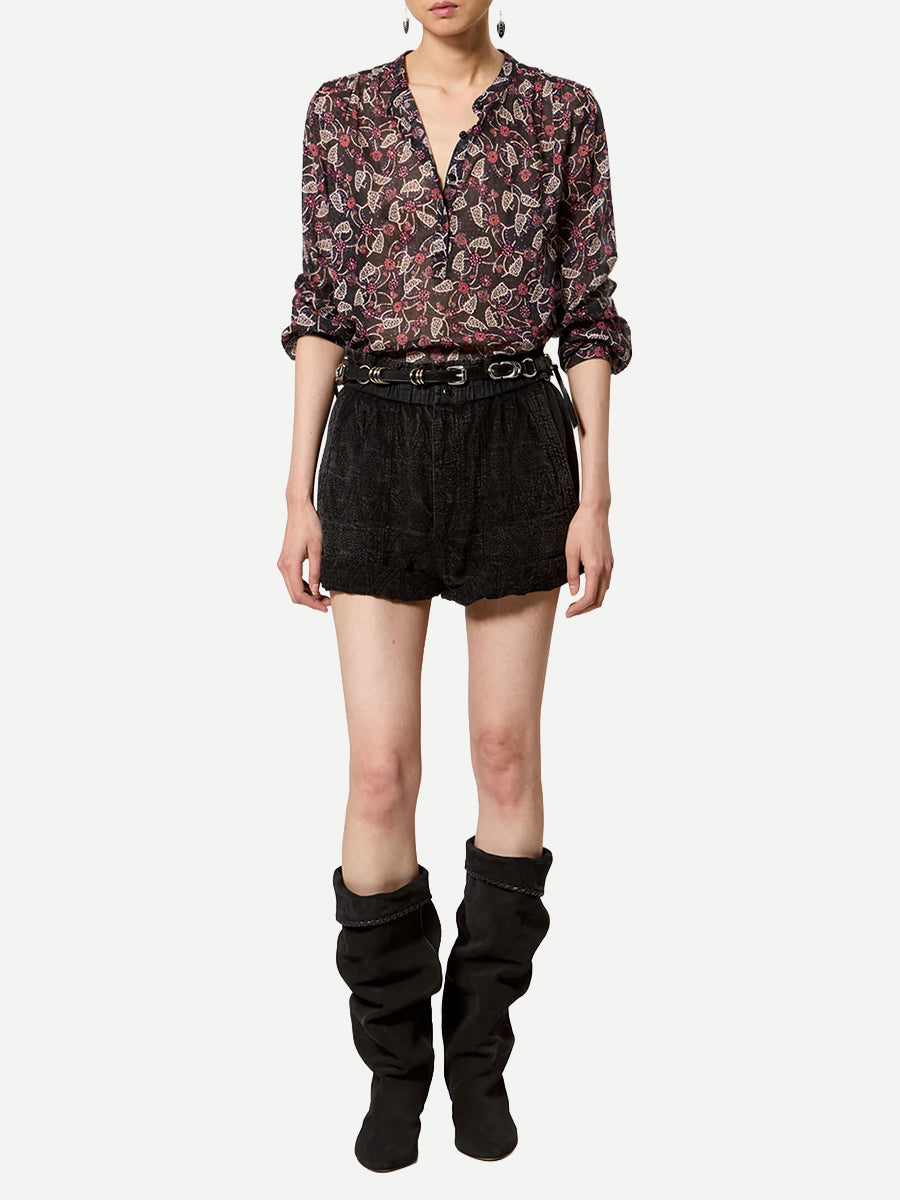 Maria Top in Black/Raspberry