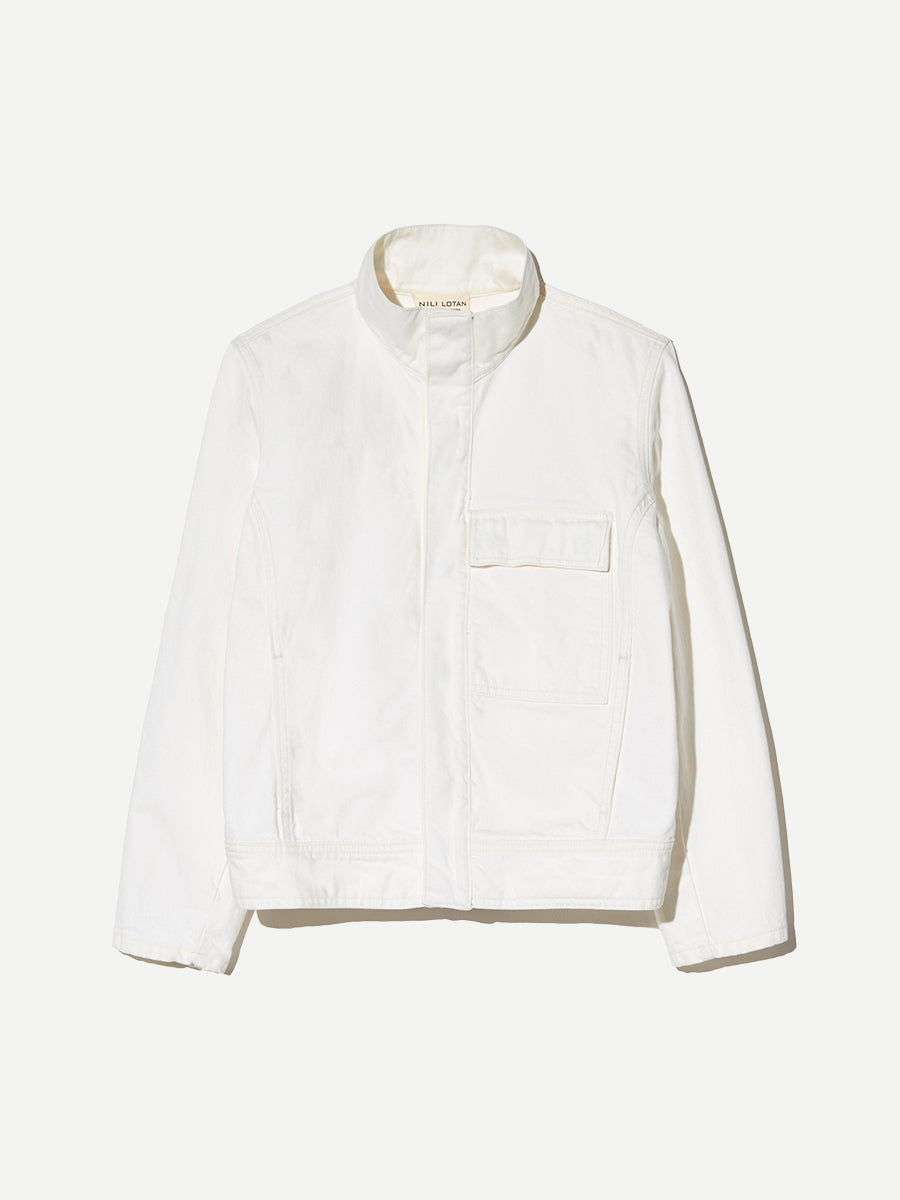 Nili Lotan Marilou Denim Jacket in Cream