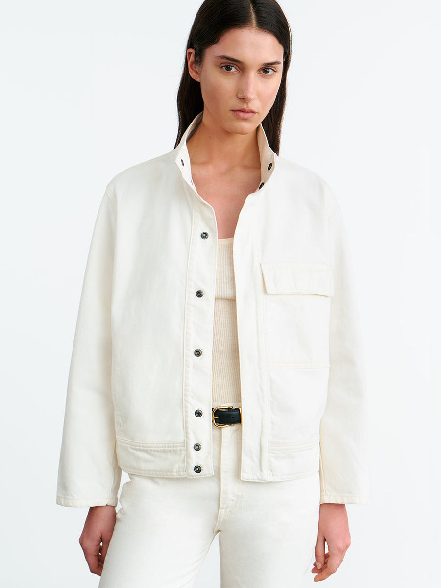 Nili Lotan Marilou Denim Jacket in Cream