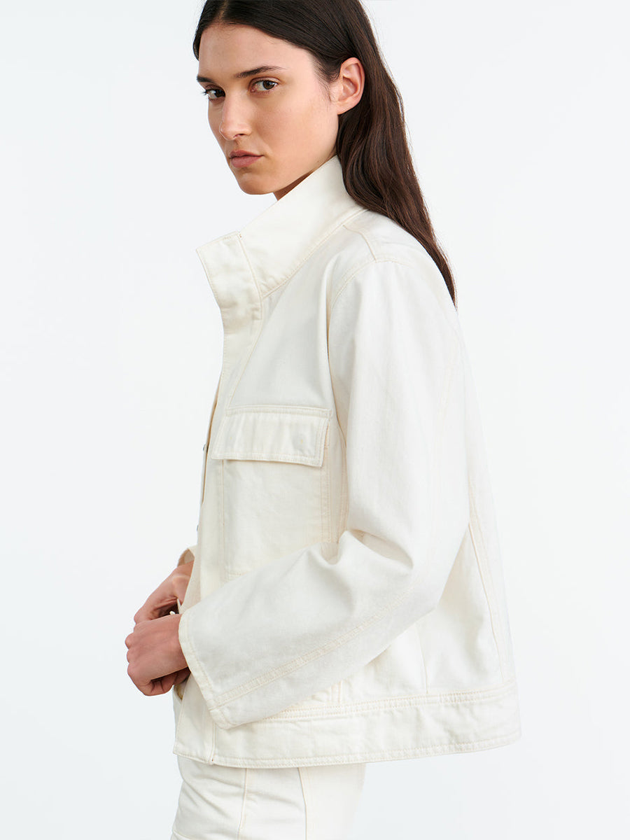 Nili Lotan Marilou Denim Jacket in Cream