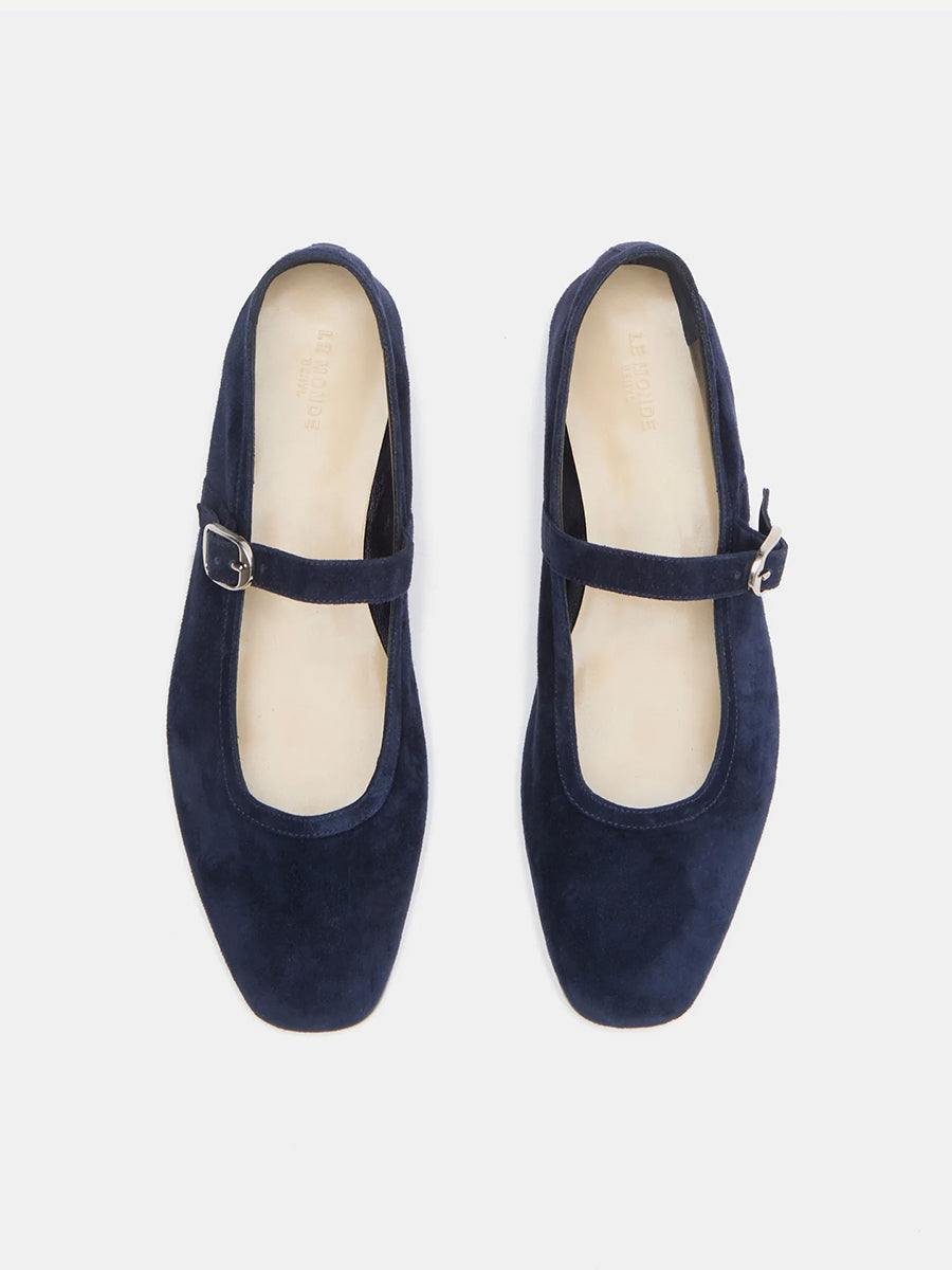 Ballet Mary Jane in Indigo Suede