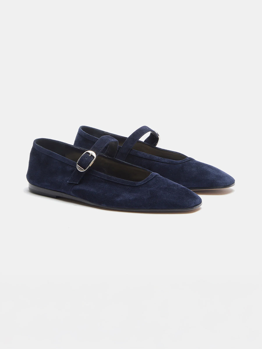 Ballet Mary Jane in Indigo Suede