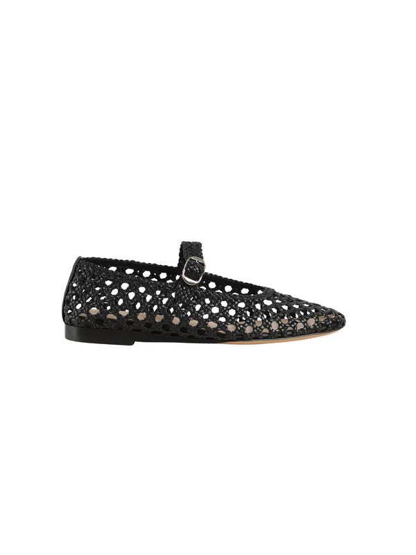 Le Monde Beryl | Mary Jane Woven Slippers in Black