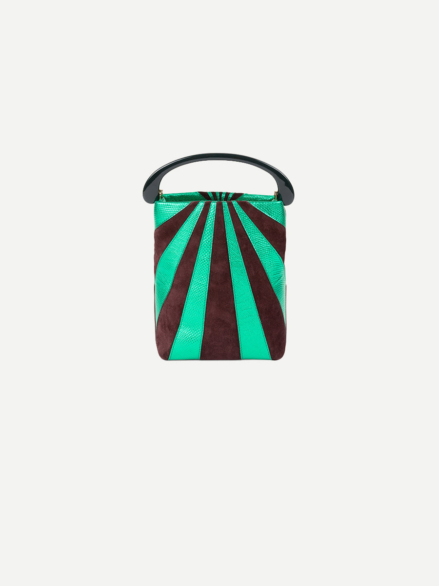 Dries Van Noten Micro Resin Handle Bag in Mint Stripe