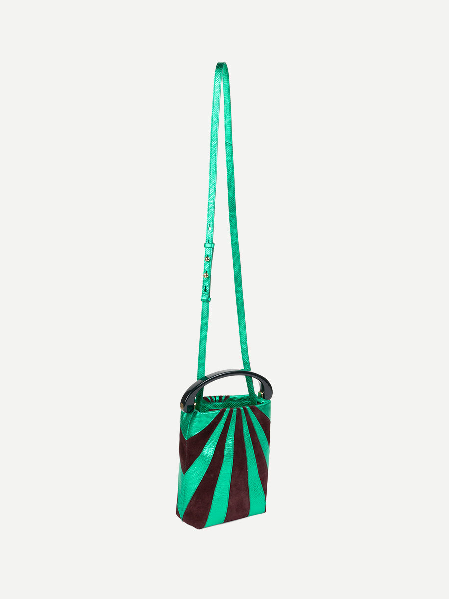 Dries Van Noten Micro Resin Handle Bag in Mint Stripe