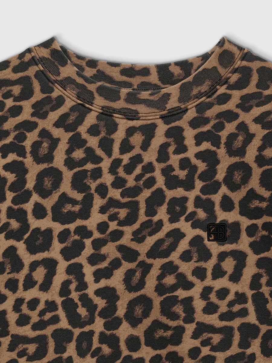 Miles Sweatshirt in Black/Brown Leopard