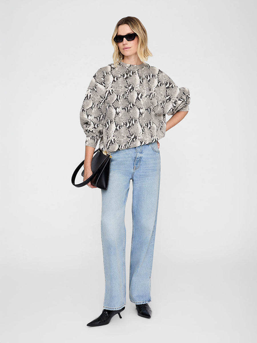 Anine Bing Miles Sweatshirt in Washed Python