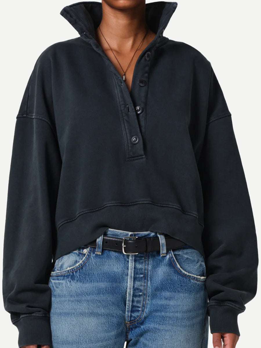 Mirelle Funnel Neck Sweatshirt in Charcoal