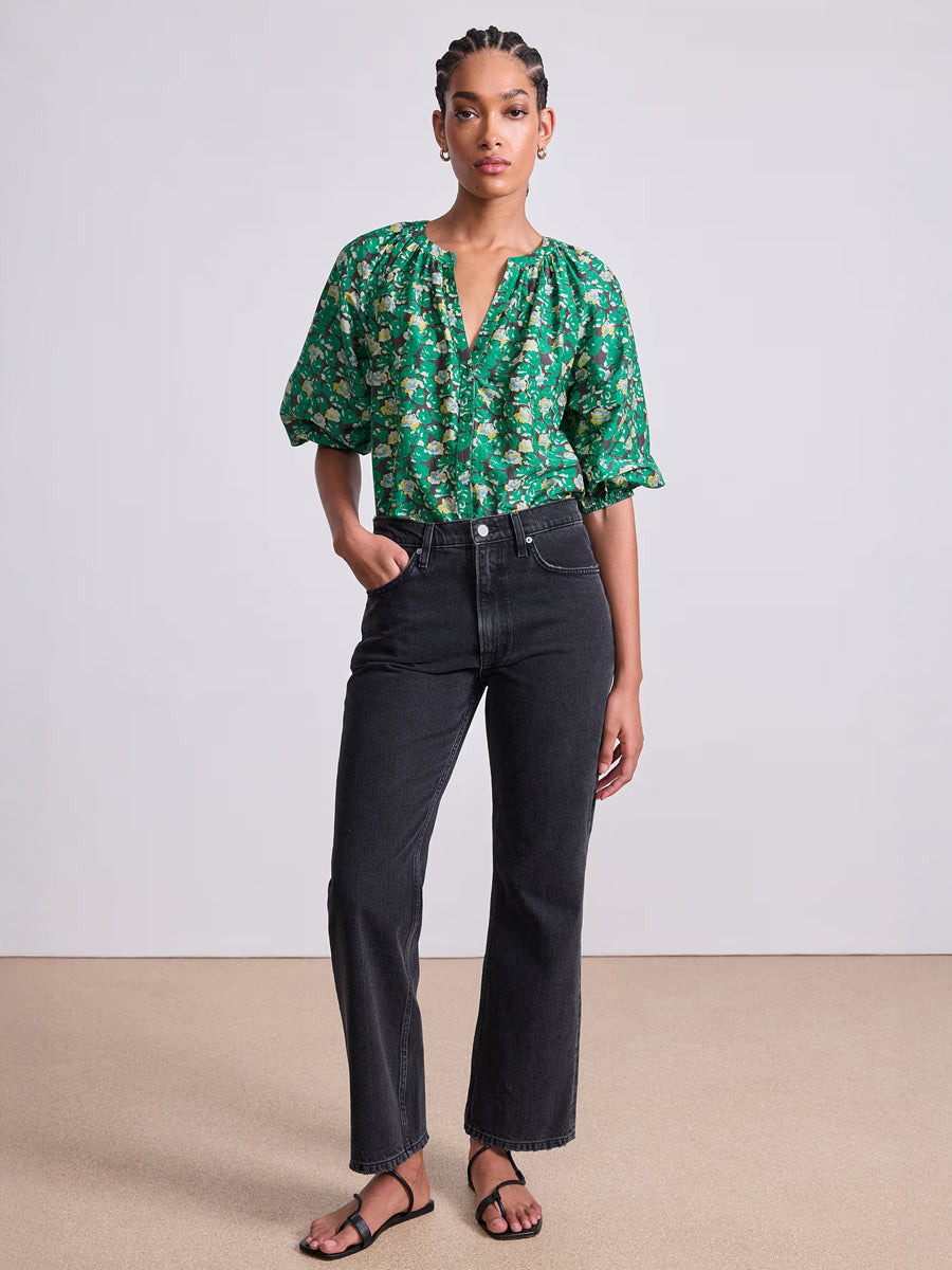 Apiece Apart Mitte Top in Florette Emerald